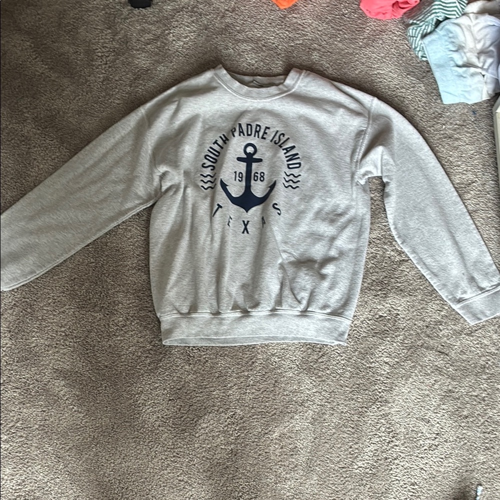 Gray Anchor Print Sweatshirt